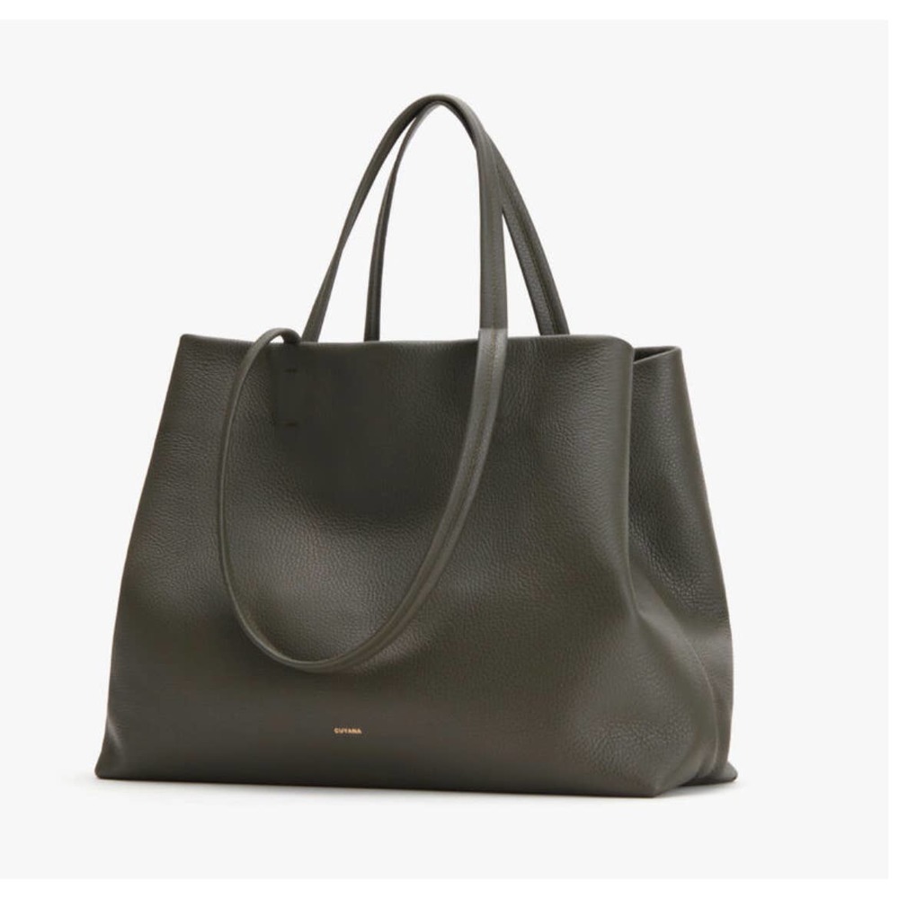 NEW Cuyana Classic Easy Tote in Dark Olive Pebbled Leather NWT